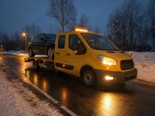 SUV na lawecie nocą – pomoc drogowa Legionowo