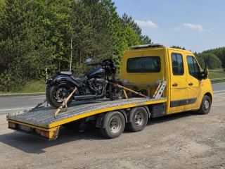 Motocykl przygotowany do transportu – Legionowo